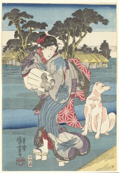 Settsu Eyaletindeki Toi Tama Nehri by Utagawa Kuniyoshi