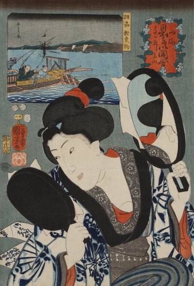 Karada ve Denizde Uğurlu Arzular dizisinden Sagami Eyaletinde Palamut Avı, 1852. by Utagawa Kuniyoshi
