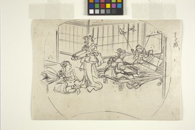 Hataori (Tezgâhta Dokuma) (kağıt üzerine mürekkep) by Utagawa Kuniyoshi