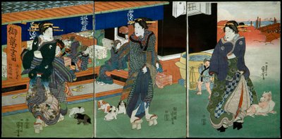 Funabashiya Tatlı Dükkanı Önü by Utagawa Kuniyoshi