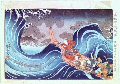 Nichiren Fırtınayı Sakinleştiriyor, 19. yüzyıl by Utagawa Kuniyoshi