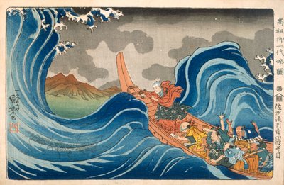 Nichiren Fırtınayı Sakinleştiriyor, c1830s. by Utagawa Kuniyoshi