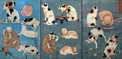 Kedilerin Resimlediği Atasözleri (Tatoe zukushi no uchi), c.1852 by Utagawa Kuniyoshi