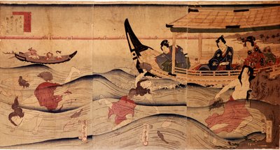 Abalone Balıkçılık. Utagawa Kuniyoshi