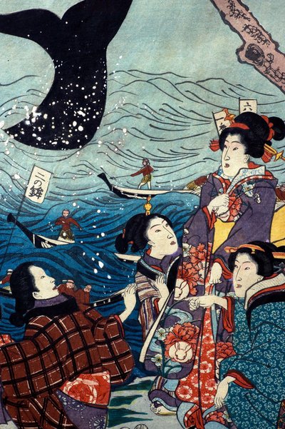 Yedi Sahilin Büyük Balıklarla Zenginleşmesi (Nana ura tairyō hanjō no zu) by Utagawa Kuniyoshi