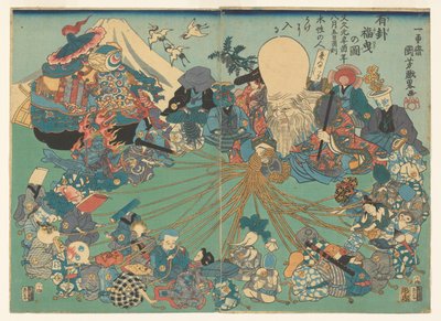 Doğru piyangoyu çizin by Utagawa Kuniyoshi