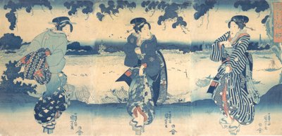 Nehir Yakınındaki Kadınlar, ca. 1850. by Utagawa Kuniyoshi