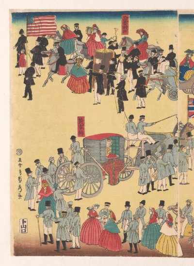 Beş Topraktan insan alayı by Utagawa Sadahide