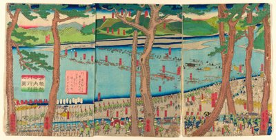 Minamoto no Yoritomo Ac Ross Te Oiri Ver (Minamoto no Yoritomo tozu Oikawa misina figürü) by Utagawa Sadahide