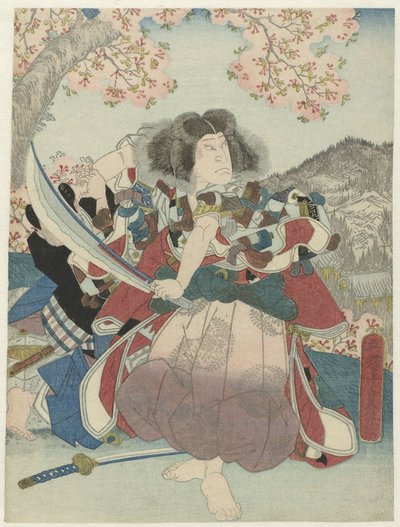 Nakamura Utaemon IV als Oniwakamaru in het toneelstuk'Kiichi hôgen sanryaku no maki', Naka Tiyatrosu by Utagawa Sadamasu