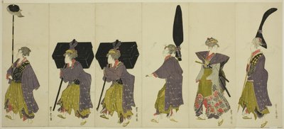 Bir daimyo alayı parodisi by Utagawa Toyohiro