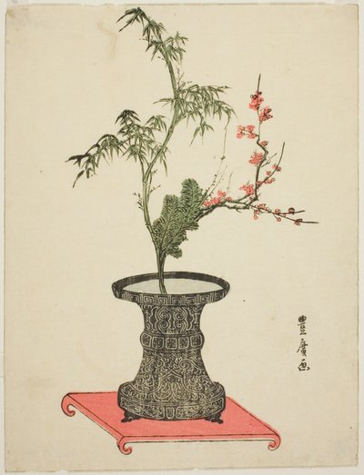 “Üç arkadaş” ikebana by Utagawa Toyohiro