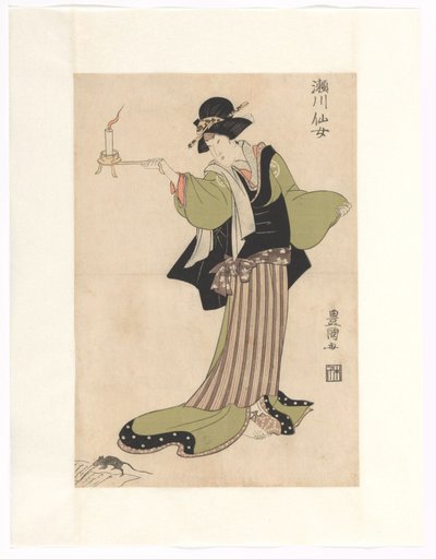 Segawa Senjo üyesi Tejie f Nurse Masaoka by Utagawa Toyokuni (I)