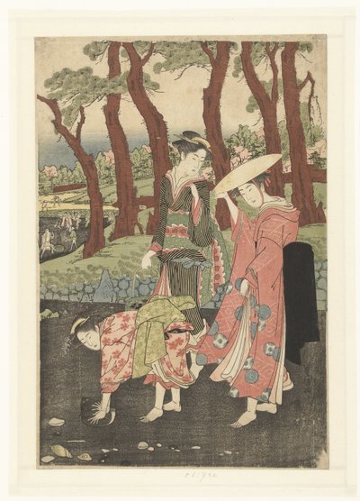 Düşük gelgitte balık ve kabukları toplamak by Utagawa Toyokuni (I)