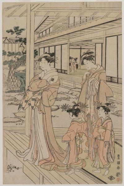 Bir Veranda üzerinde Duran Fahişe, 1790'ların başında. by Utagawa Toyokuni