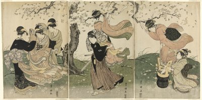 Kiraz Ağaçları Altında Rüzgarlı Bir Gün by Utagawa Toyokuni I