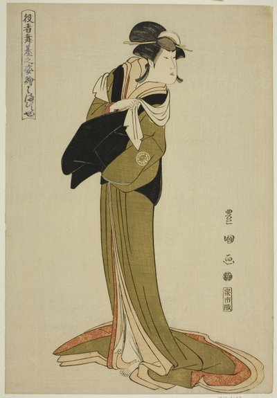 Hamamura: Segawa Kiku no Joii, diziden "Sahnedeki ac ve rs limanları (yakusha butai no sugatae)" by Utagawa Toyokuni I
