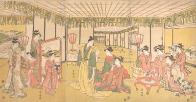 Büyük Bir Malikanede Yeni Yıl Kutlaması, ca. 1791. by Utagawa Toyokuni I