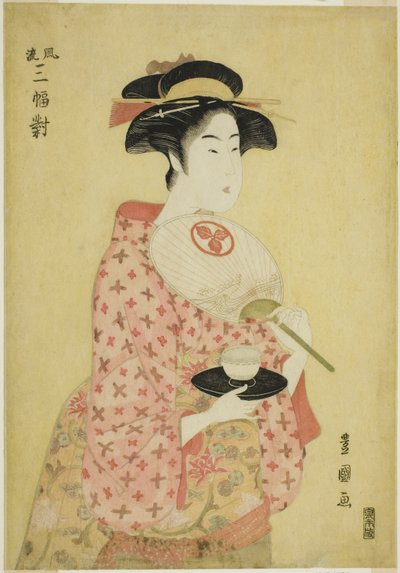 Takashima Ohisa, "Üçlü Şık Bir Set (Furyu sanpuku tsui)" serisinden by Utagawa Toyokuni I
