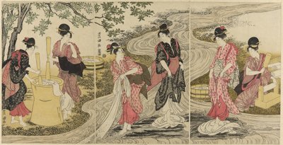Derede Bez Yıkamak by Utagawa Toyokuni I