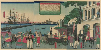 Londra Limanı, İngiltere (Igirisu Rondon no kaiko), "Yabancı Ülkelerdeki Manzaralı Yerler Koleksiyonu (Bankoku meisho zukushi no uchi)" serisinden by Utagawa Yoshitora