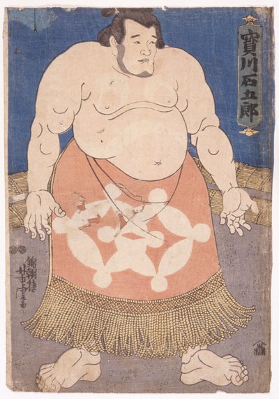 Toplam? Güreşçi Takaragawa Ishigor? (renkli tahta baskı) by Utagawa Yoshitora