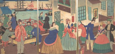 Beş Ülke Halkının Yeme İçme Görünümü, 1861, 12. Ay. by Utagawa Yoshitora