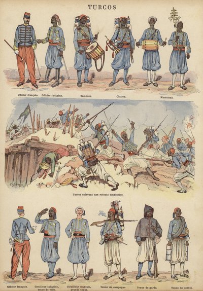 Turcos, Fransız ordusunun sömürge askerleri (renkli taş) by Victor Armand Poirson