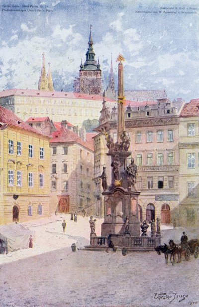 St. Trinity Veba Sütunu, Malostranske Namesti, Mala Strana, Prag by Vaclav Jansa