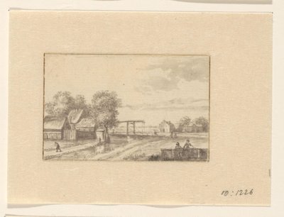 Evler ve bir asma köprü ile manzara by Valentijn (possibly)