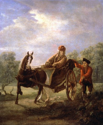 Bir arabada Voltaire, yak. 1770-1775 (resim) by Valentin Aleksandrovich Serov