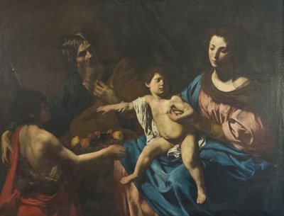 Genç Vaftizci Yahya ile kutsal aile by Valentin de Boulogne
