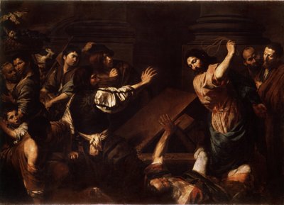 "Mesih Tefecileri Tapınaktan Çıkarıyor" (Mesih Tefecileri Tapınaktan Çıkarıyor) Tablo Valentin de Boulogne (1591-1632) 1620-1625 Boyut 192x266.5 cm Hermitage Müzesi, Saint Petersburg by Valentin de Boulogne