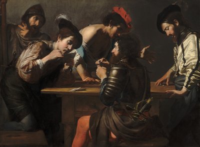 Askerler Kağıt ve Zar Oynayan Hileler, c. 16181620. by Valentin de Boulogne