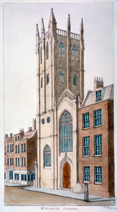 St Alban Kilisesi, Wood Street, Londra, 1824. by Valentine Davis