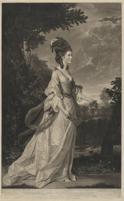 Jane Fleming, Harrington Kontesi, 1780. by Valentine Green