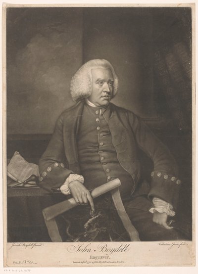 Portret van John Boydell John Boydell (nesne üzerindeki başlık) by Valentine Green