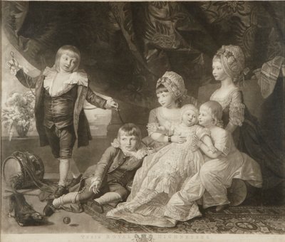 Prenses Augusta, Prenses Elizabeth, Prens Ernest, Prens Augustus, Prens Adolphus ve Prenses Mary by Valentine Green