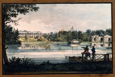 Valerian Platonovich Langer (1799-1870), litografi, suluboya, yaklaşık 1820, Devlet Açık Hava Müzesi Tsarskoye Selo, St. Petersburg by Valerian Platonovich Langer