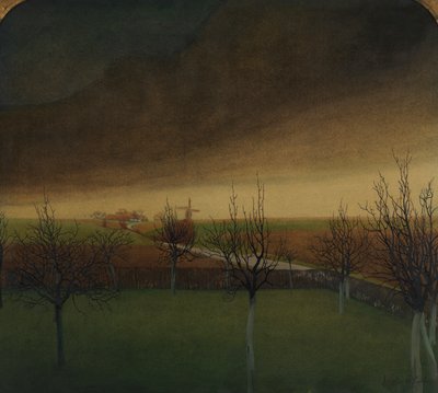 İlkbahardan Önce (kağıt üzerine suluboya) by Valerius de Saedeleer