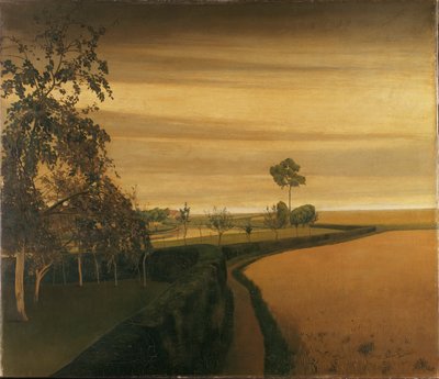 Sint-Martens-Latem'de Kasvetli Bir Günün Sonu by Valerius de Saedeleer