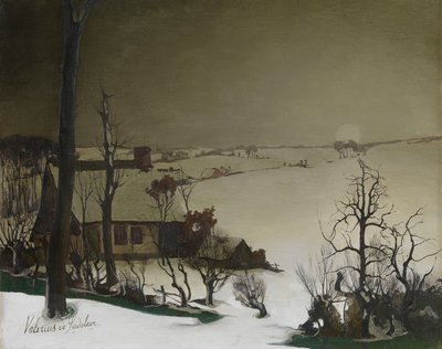 Sabah Kış Manzarası (panel üzeri yağlı boya) by Valerius de Saedeleer