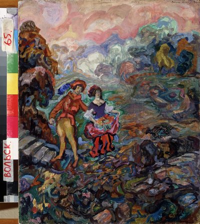 Peri masalı. Vasili Dmitrievich Millioti (1875-1943), ahşap üzerine yağlı boya tablo by Vasili Dmitrievich Millioti
