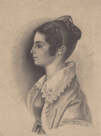 Kontes Vera Fyodorovna Vyazemskaya, kızlık soyadı Gagarina 1790-1886 by Vasili Fyodorovich Binemann