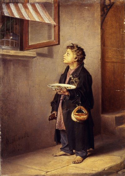 Bir papağanı izleyen bir Çırak, 1865 by Vasili Grigorevich Perov