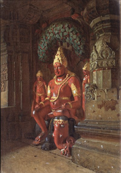Indra tapınağında bir Vishnu heykeli, 1874 by Vasili Vasilievich Vereshchagin