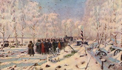 Yolda - Geri çekilme ve kaçış (renkli taş baskı) by Vasili Vasilievich Vereshchagin