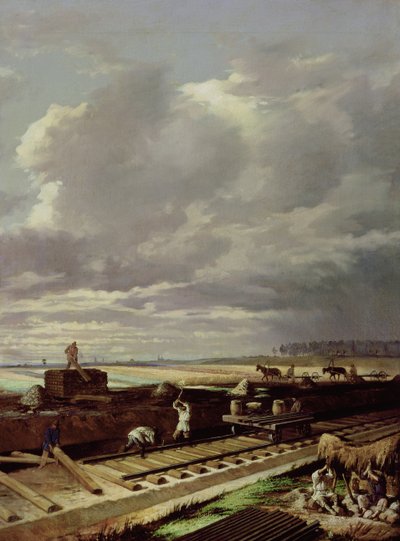 Demiryolu Hattında Yapım İşi, 1871 by Vasili Vladimirovits Pukirev