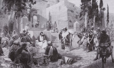 İsa ve zinaya yakalanan kadın (lito) by Vasilij Dmitrievich Polenov