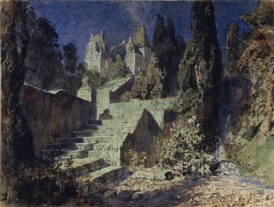 Opera için sahne tasarımı Kızıl Gül, N. Krotkov, 1884 by Vasilij Dmitrievich Polenov